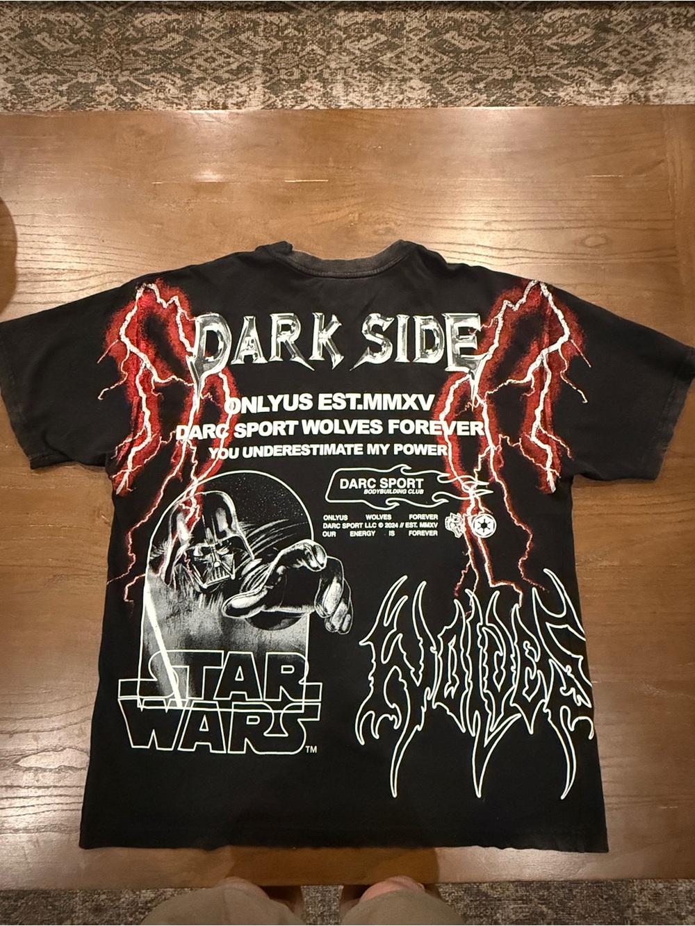 Darc Sports x Star Wars Graphic Tee - Black with Red Lightning Darth Vader